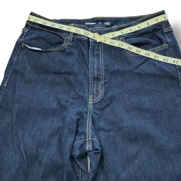 Old Navy High Rise Loose Straight Leg Denim Blue Stretch Pants Women’s Size 12T - Picture 9 of 13